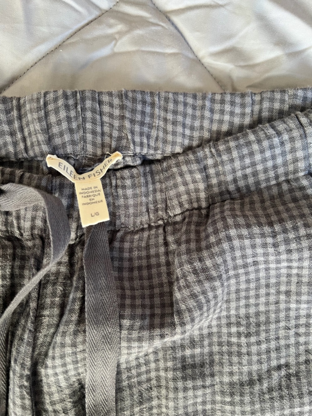 Eileen Fisher Women’s Grey Linen 100% Organic Linen Pants - Picture 4 of 14